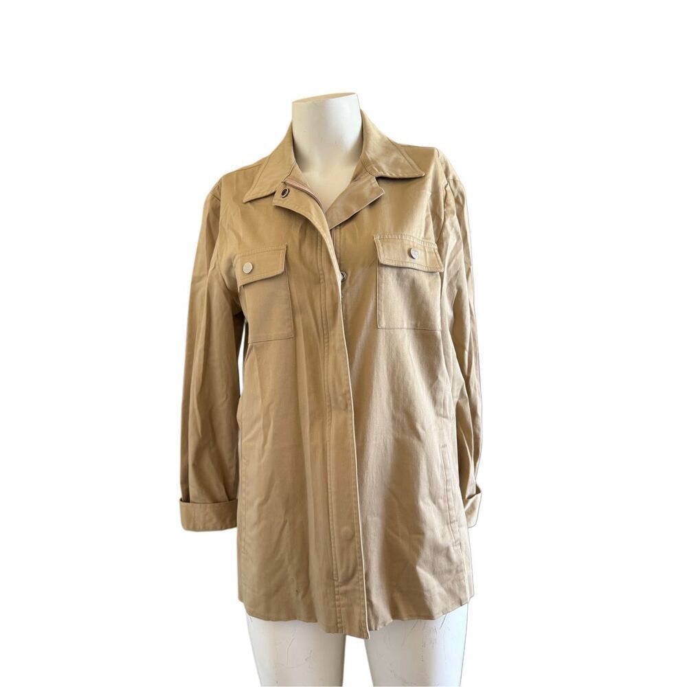 Evan Picone women's L light brown tan utility blazer sporty coat vintage 90s saf